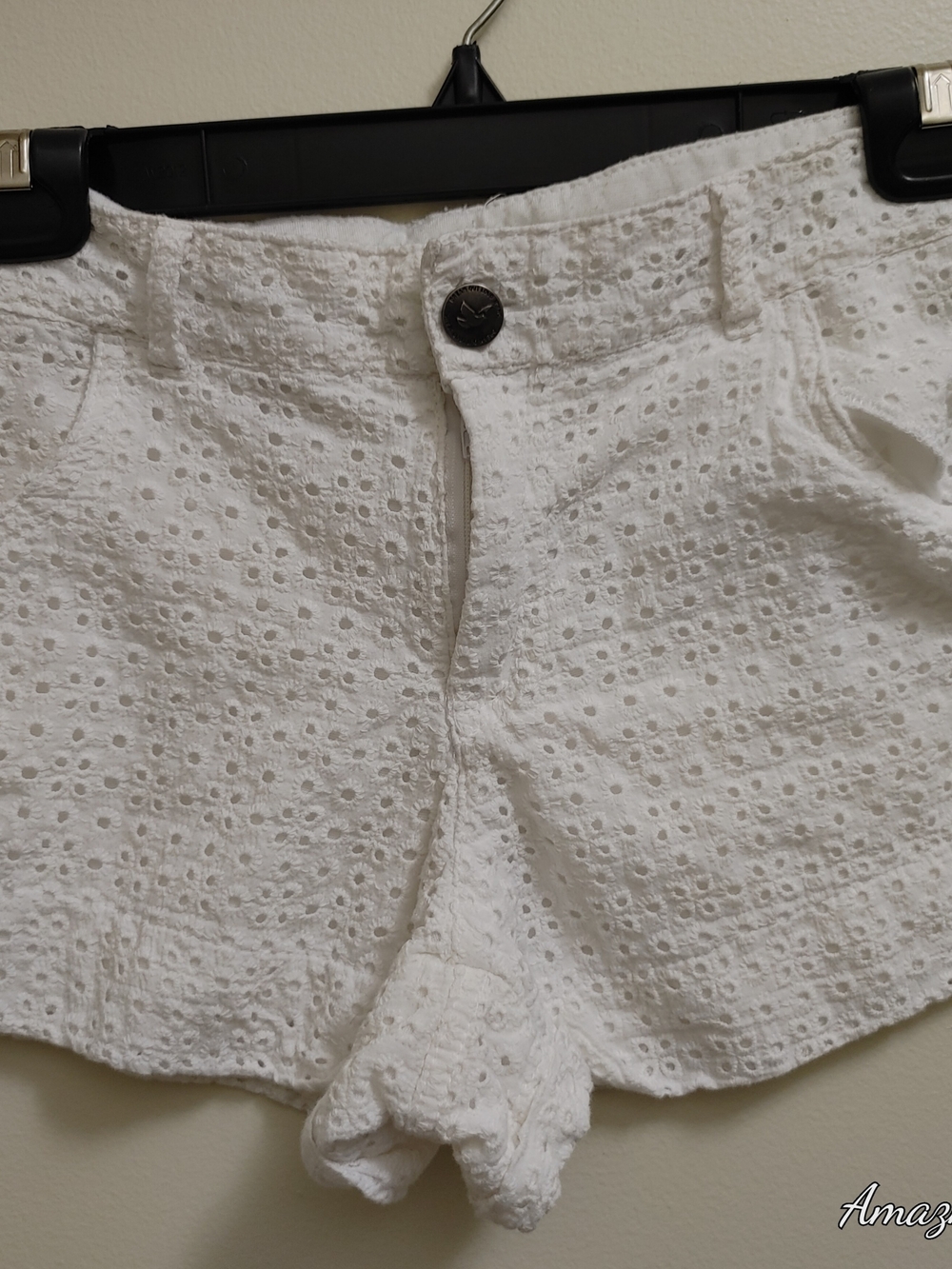 High-Waist White Eyelet Shorts - Lightweight Feminine Style